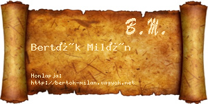 Bertók Milán névjegykártya