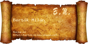 Bertók Milán névjegykártya