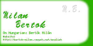 milan bertok business card